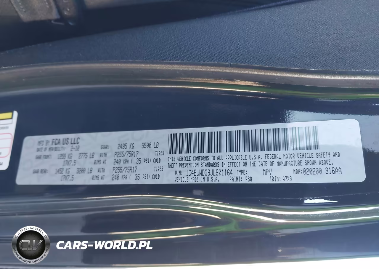 2018 Jeep Wrangler Jk Unlimited Sport S 4X4 VIN:1C4BJWDG8JL901164 - 9
