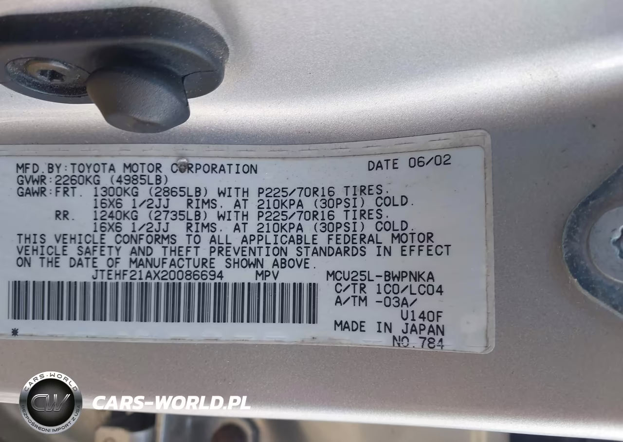 2002 Toyota Highlander Limited V6 VIN:JTEHF21AX20086694 - 9