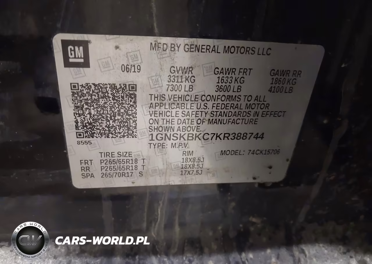 2019 Chevrolet Tahoe Lt VIN:1GNSKBKC7KR388744 - 9