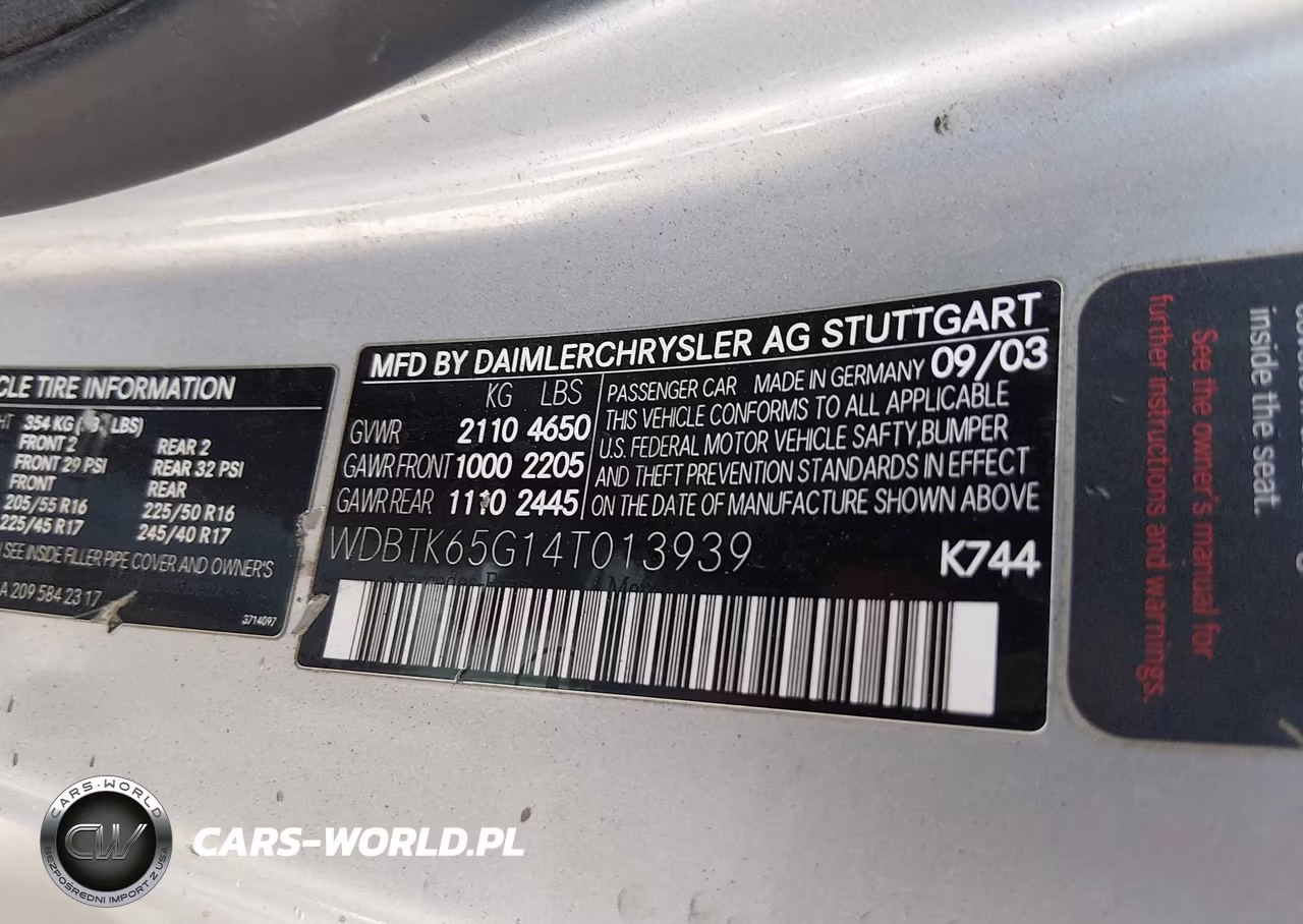 2004 Mercedes-Benz Clk 320 VIN:WDBTK65G14T013939 - 9