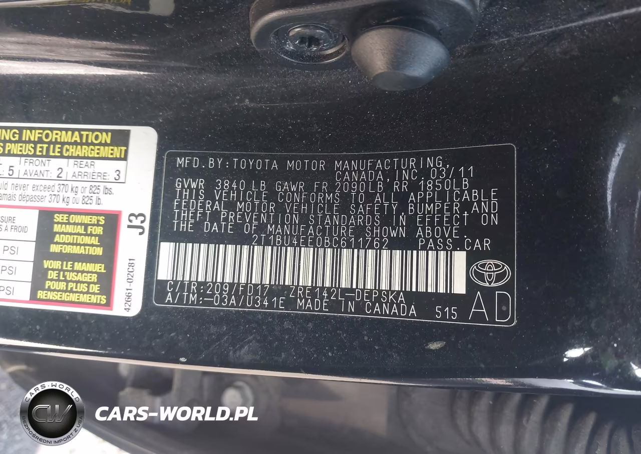 2011 Toyota Corolla S VIN:2T1BU4EE0BC611762 - 9