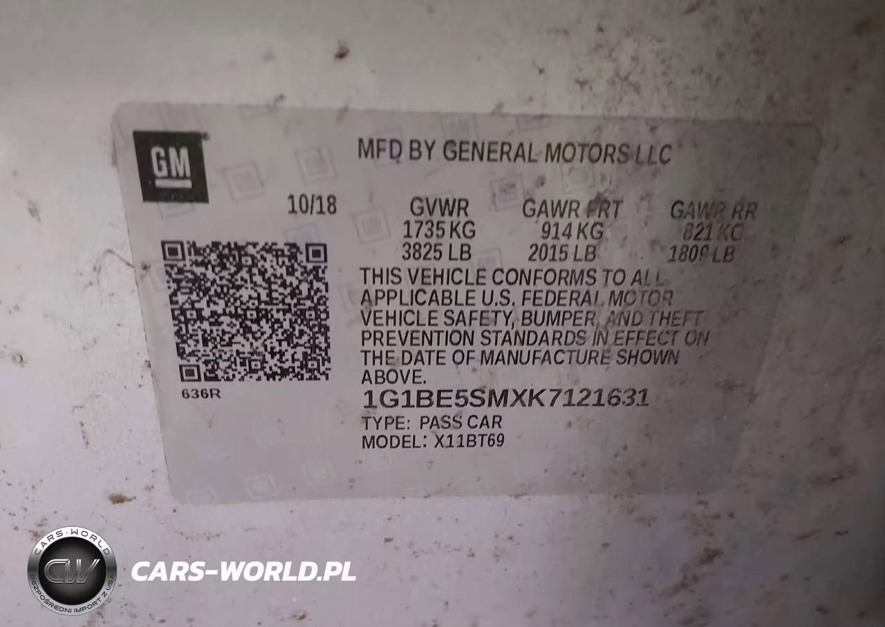 2019 Chevrolet Cruze Lt VIN:1G1BE5SMXK7121631 - 9
