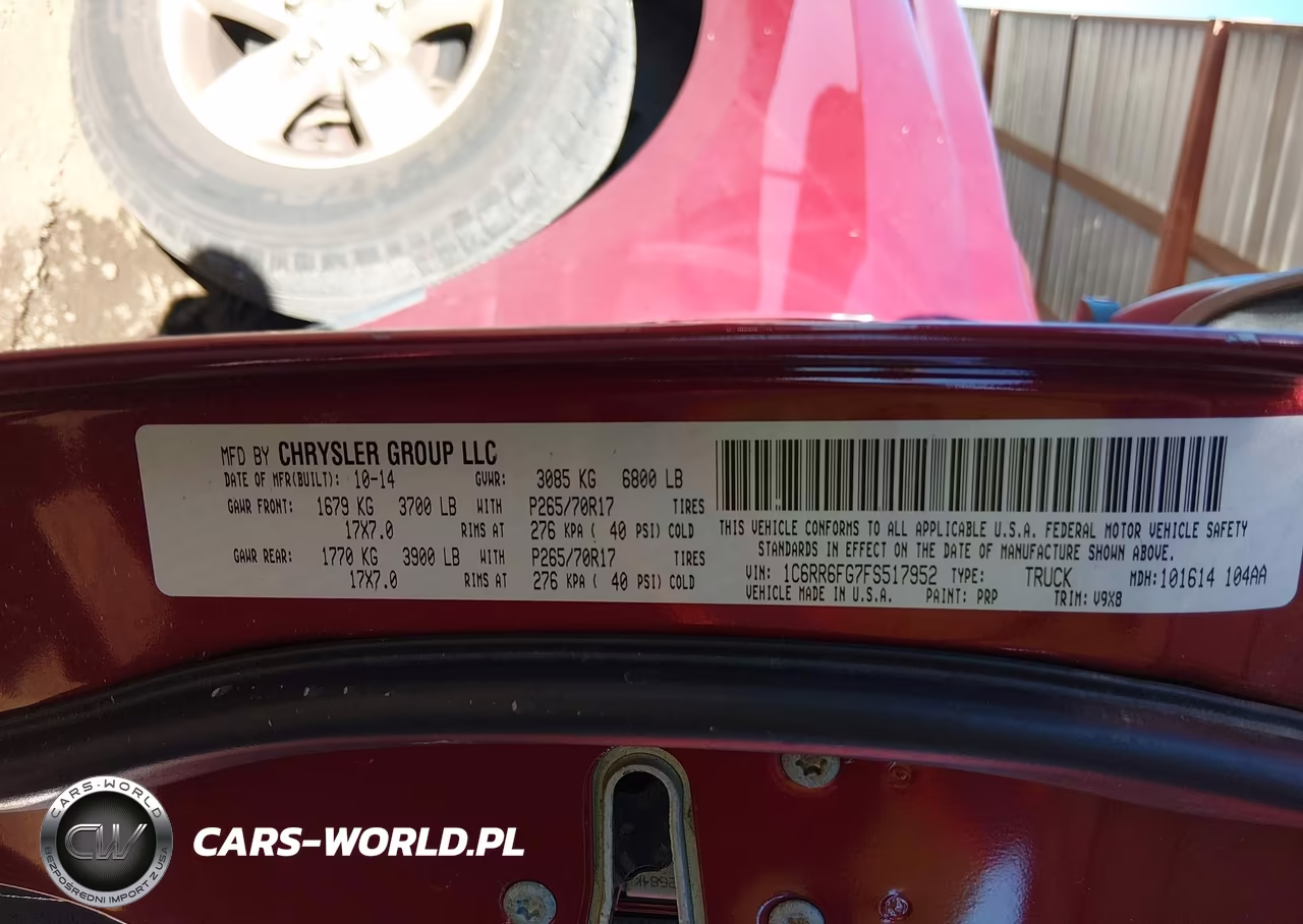 2015 Ram 1500 Tradesman VIN:1C6RR6FG7FS517952 - 9