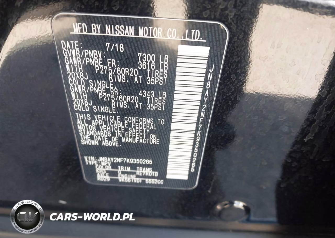 2019 Nissan Armada Platinum VIN:JN8AY2NF7K9350265 - 9