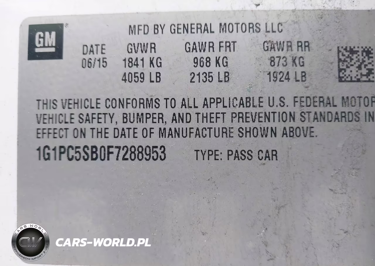 2015 Chevrolet Cruze 1Lt Auto VIN:1G1PC5SB0F7288953 - 9