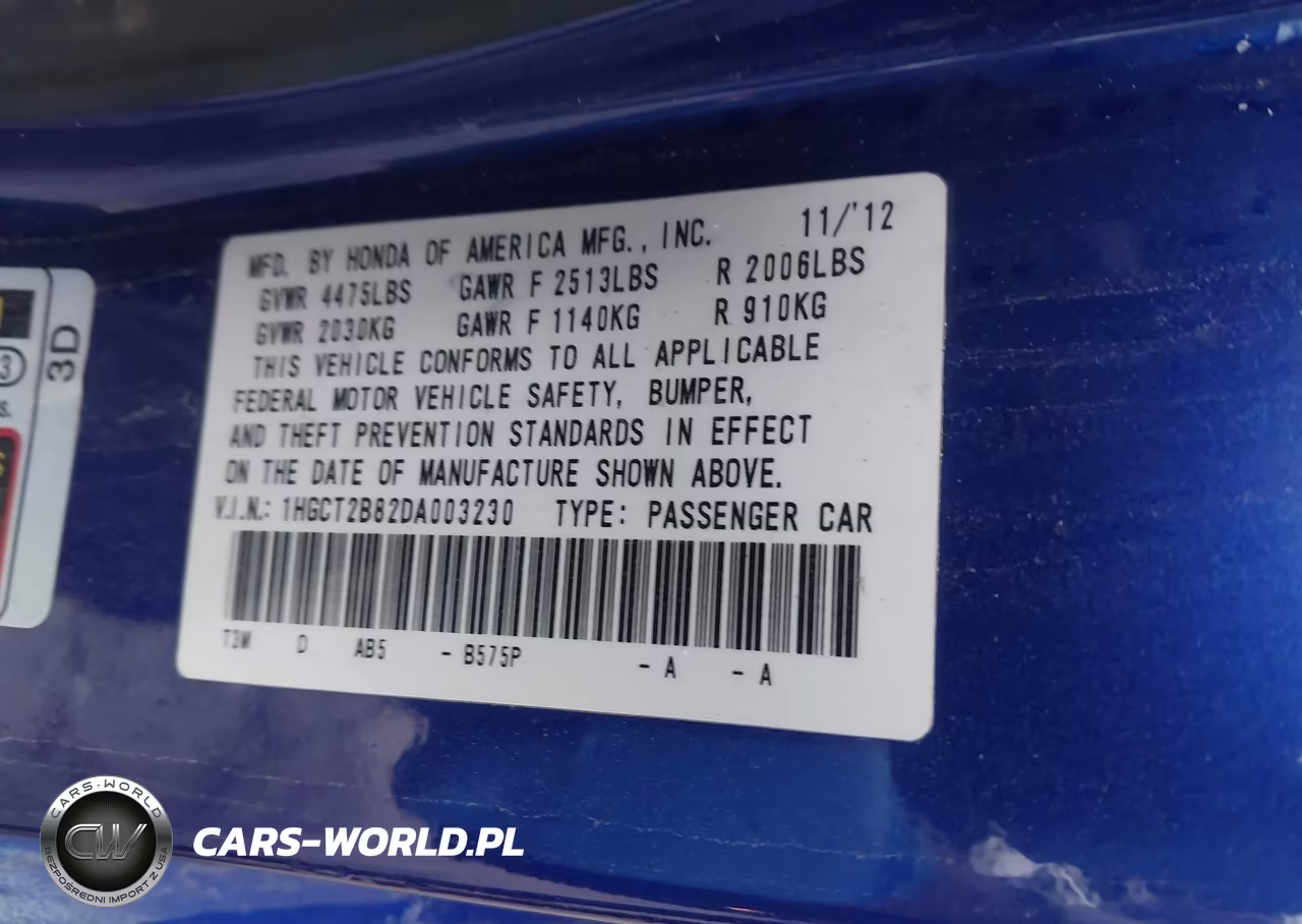 2013 Honda Accord Ex-L V-6 VIN:1HGCT2B82DA003230 - 9