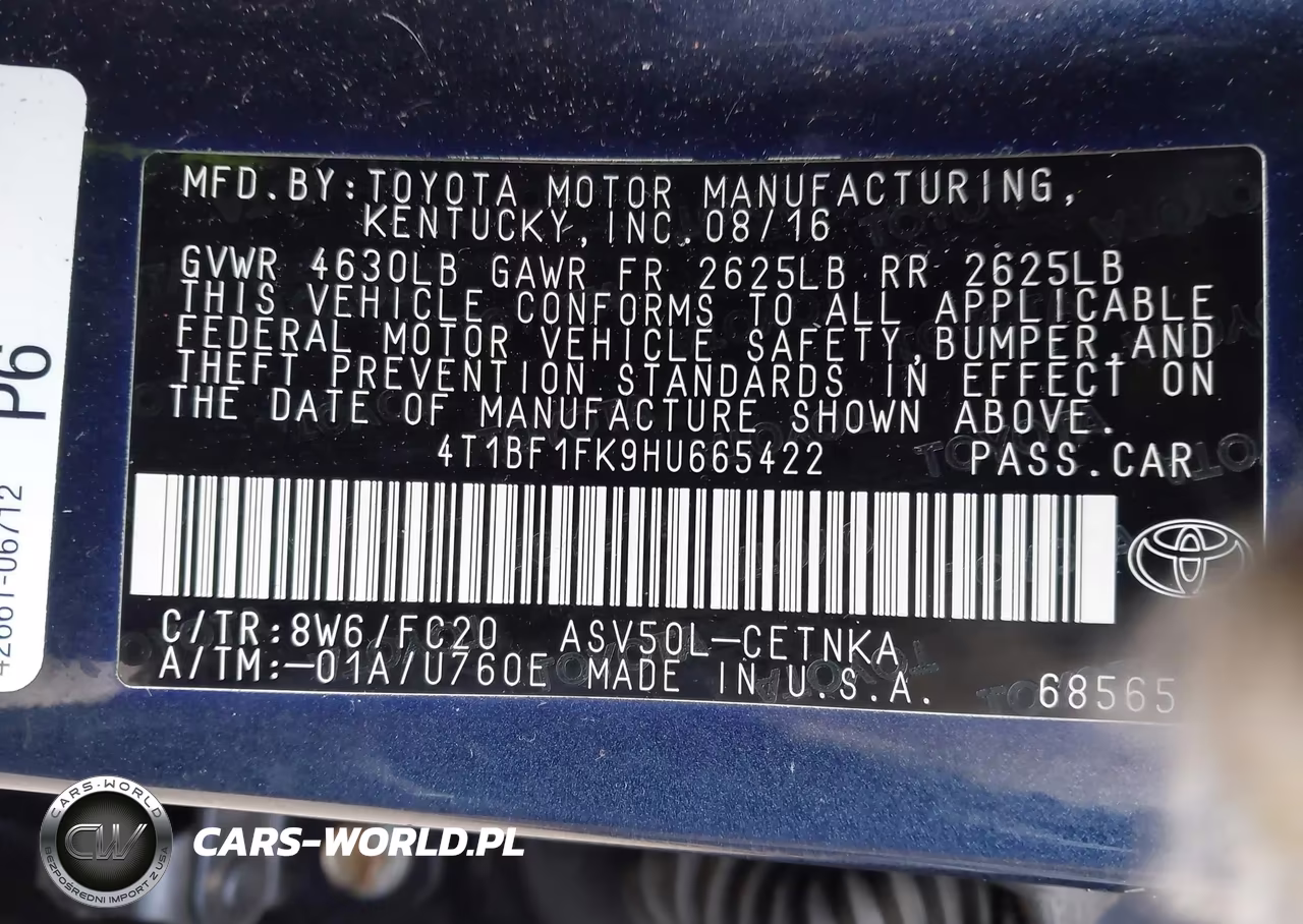 2017 Toyota Camry Le VIN:4T1BF1FK9HU665422 - 9