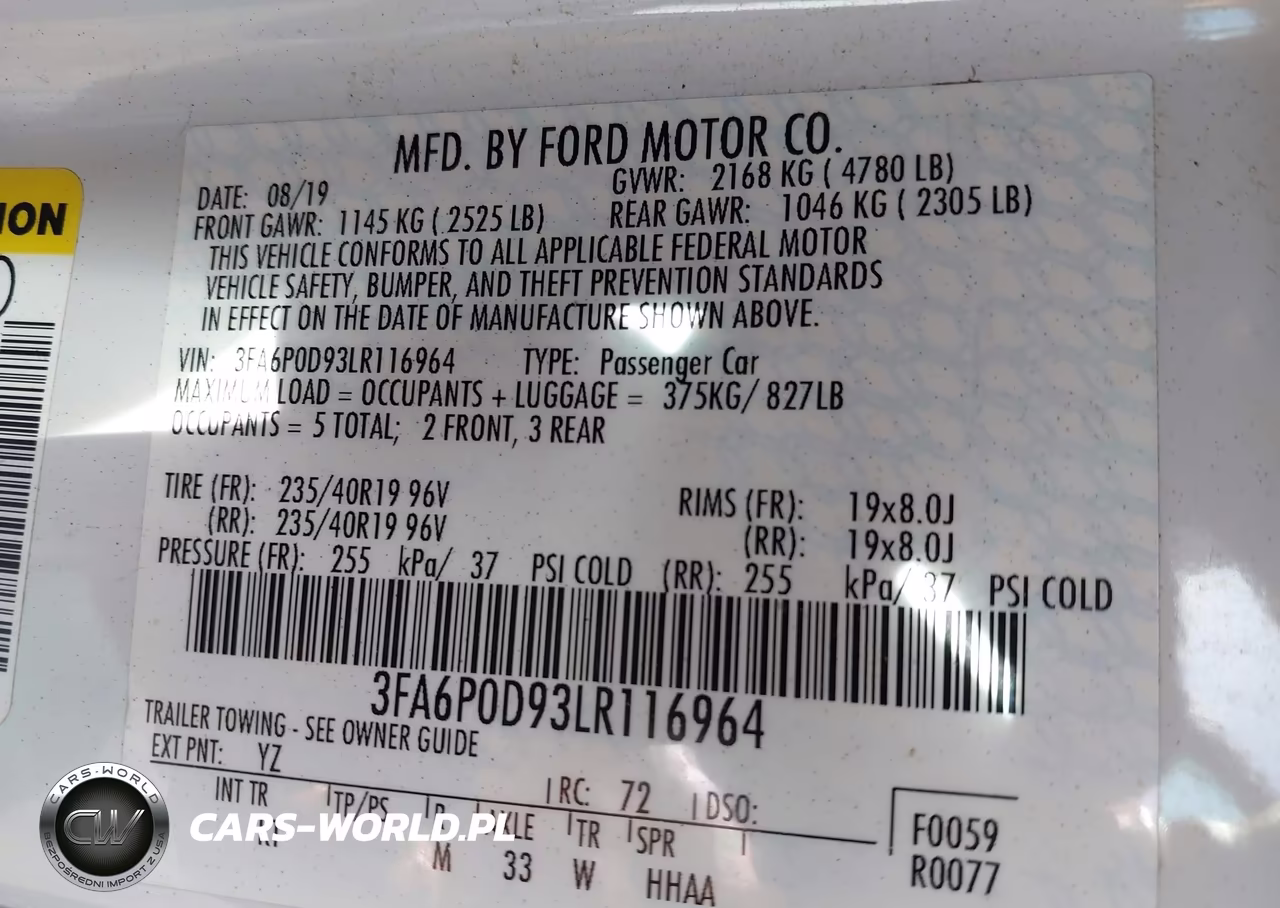 2020 Ford Fusion Titanium VIN:3FA6P0D93LR116964 - 9