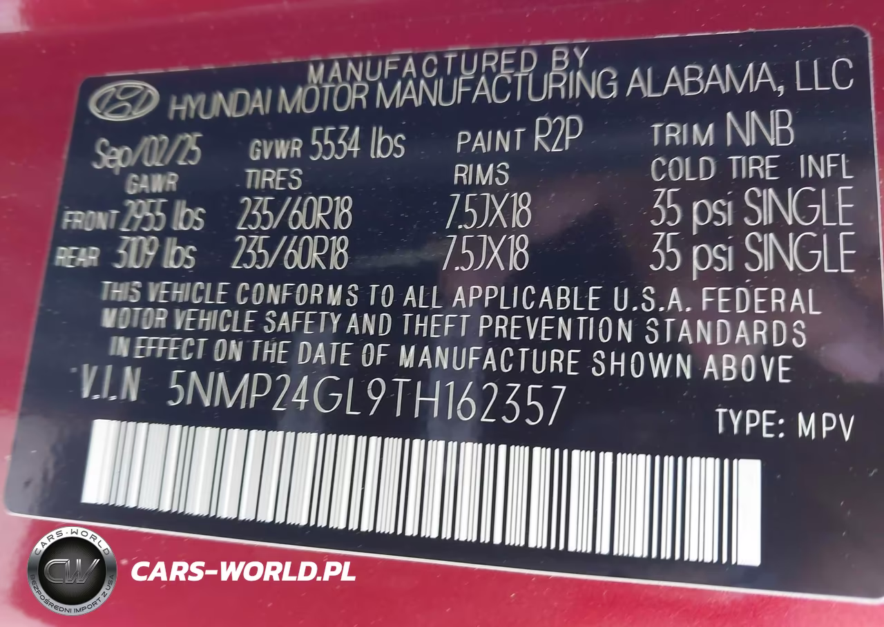 2026 Hyundai Santa Fe Sel VIN:5NMP24GL9TH162357 - 9