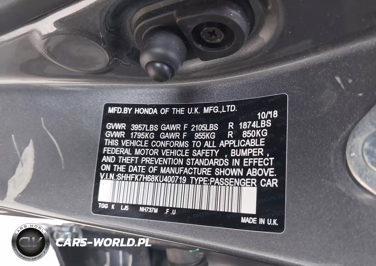 2019 Honda Civic Ex VIN:SHHFK7H68KU400719 - 9