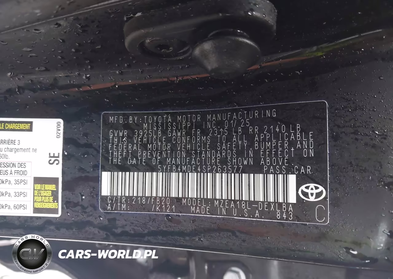 2025 Toyota Corolla Le VIN:5YFB4MDE4SP263577 - 8