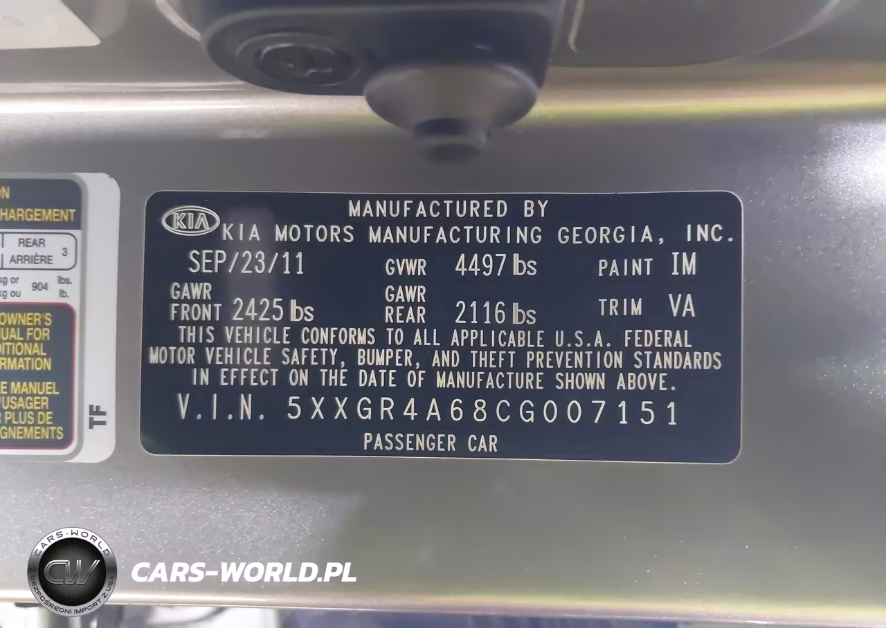2012 Kia Optima Sx VIN:5XXGR4A68CG007151 - 9