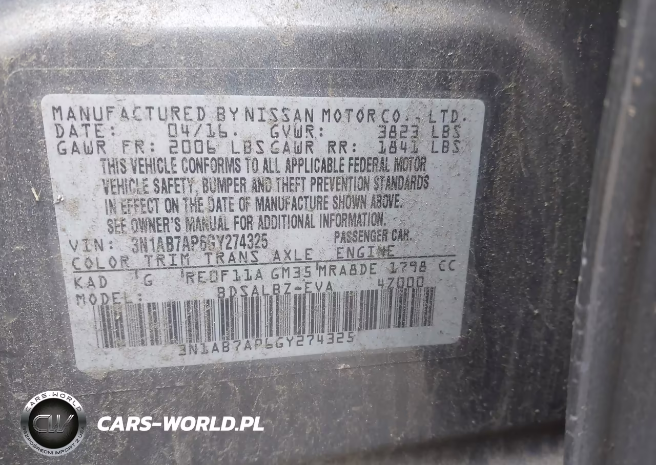 2016 Nissan Sentra S VIN:3N1AB7AP6GY274325 - 9