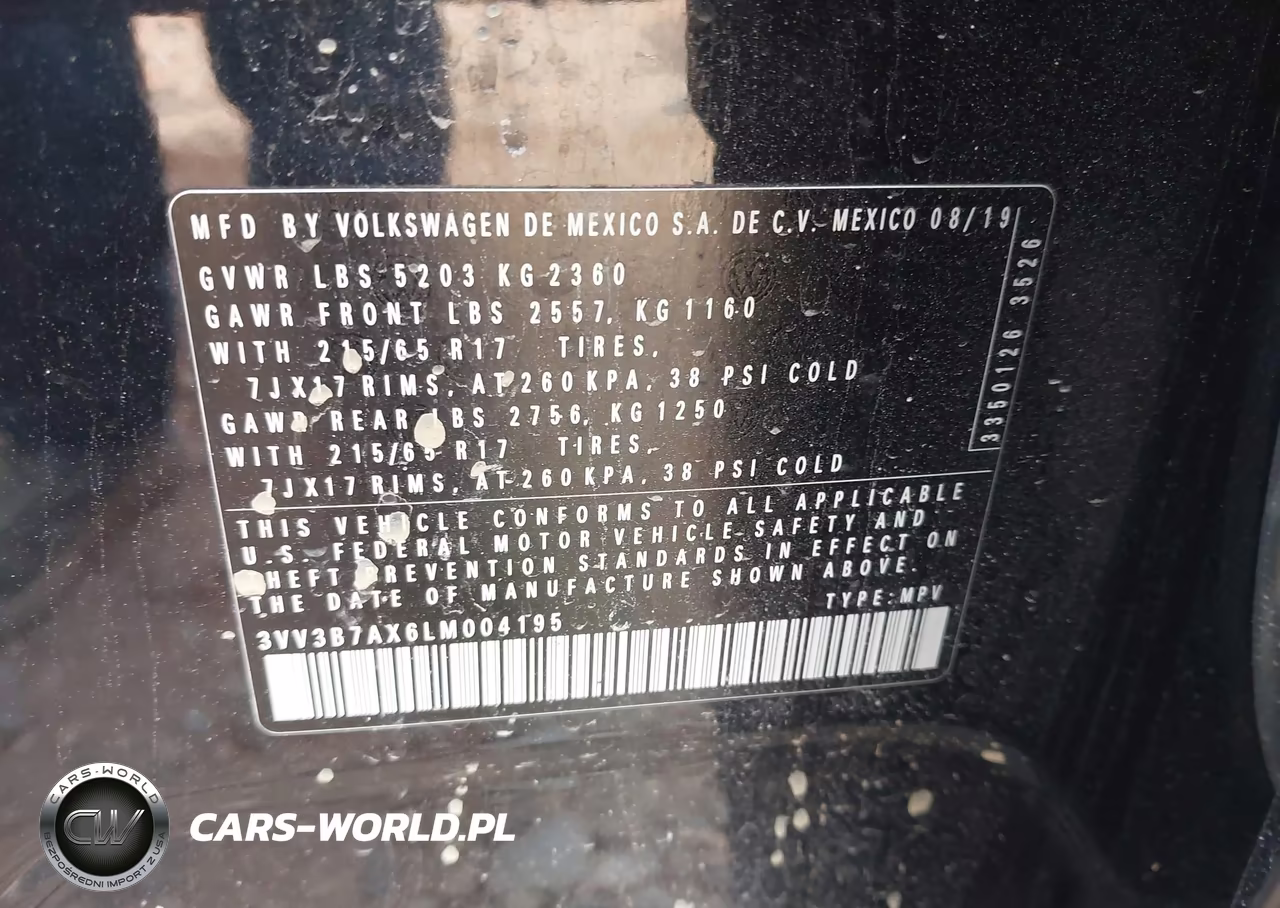 2020 Volkswagen Tiguan 2.0T Se-2.0T Se R-Line Black-2.0T Sel VIN:3VV3B7AX6LM004195 - 9