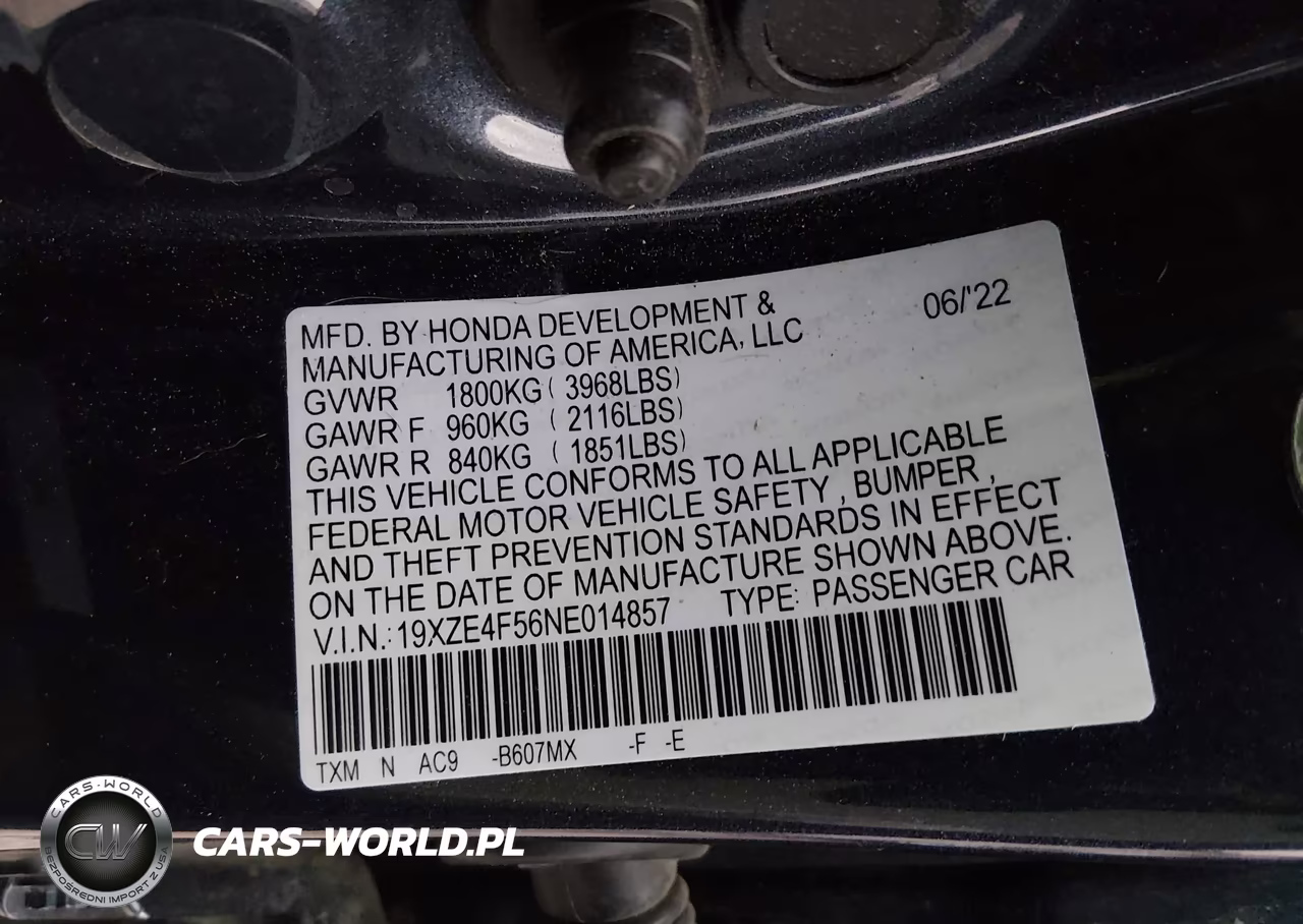 2022 Honda Insight Ex VIN:19XZE4F56NE014857 - 9