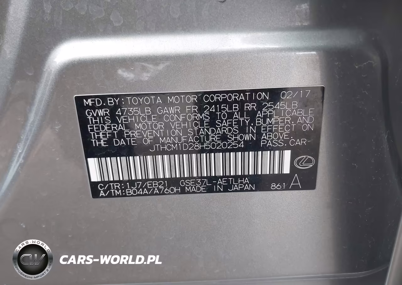 2017 Lexus Is 300 VIN:JTHCM1D28H5020254 - 9