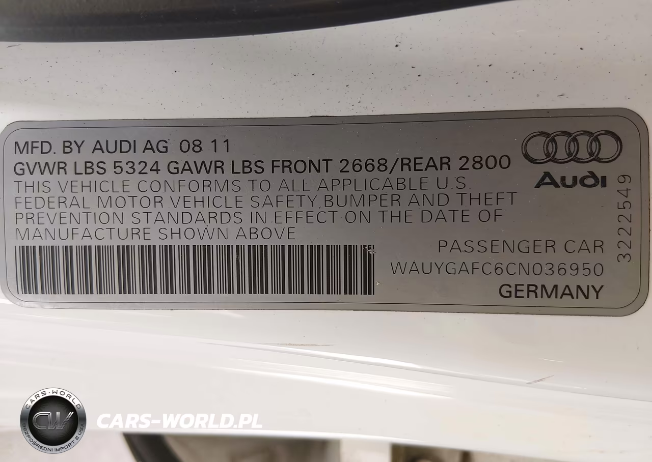 2012 Audi A7 Premium VIN:WAUYGAFC6CN036950 - 9
