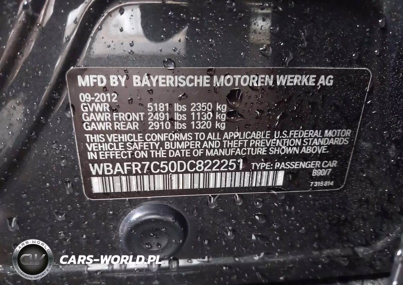 2013 BMW 535I VIN:WBAFR7C50DC822251 - 9