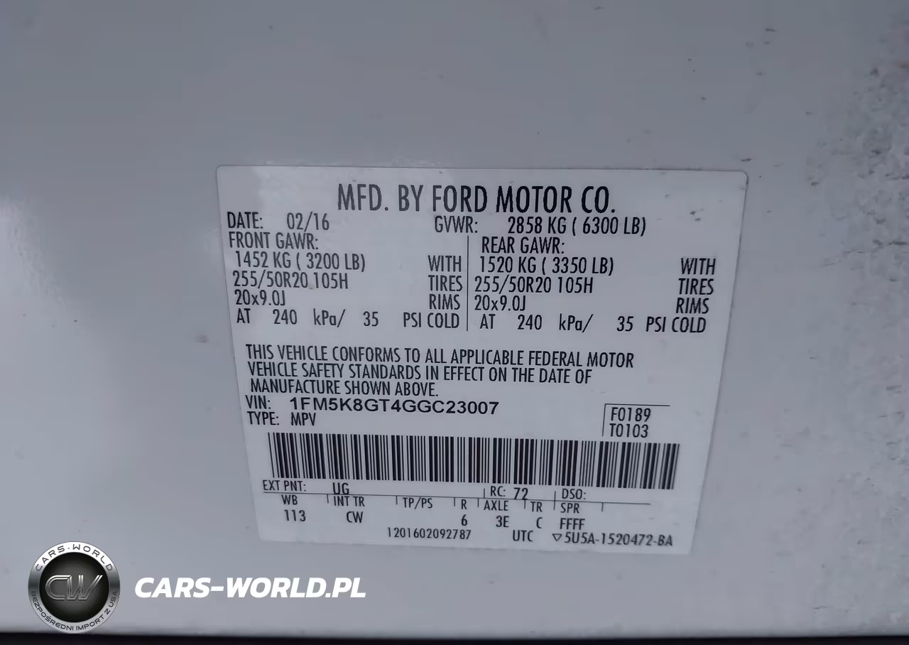 2016 Ford Explorer Sport VIN:1FM5K8GT4GGC23007 - 9