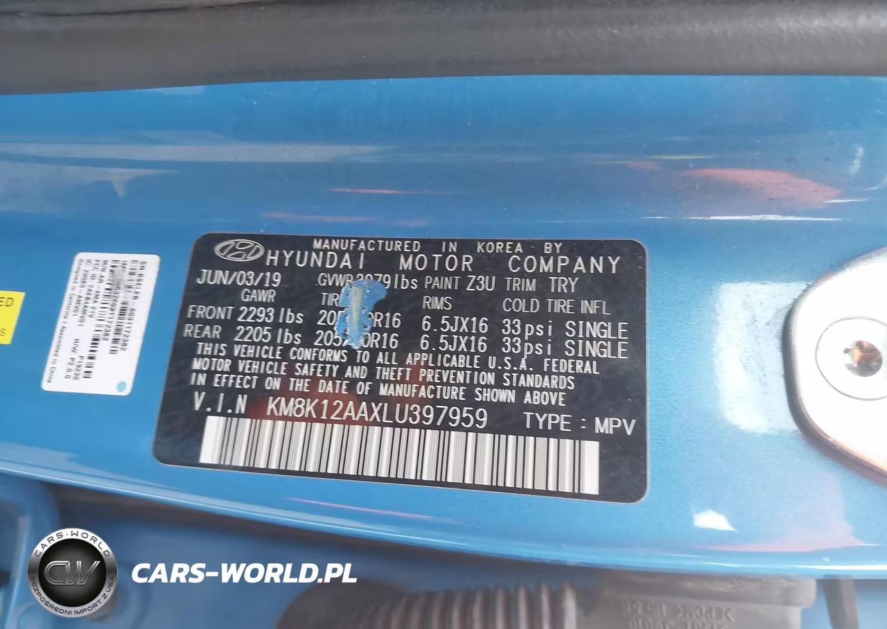 2020 Hyundai Kona Se VIN:KM8K12AAXLU397959 - 9