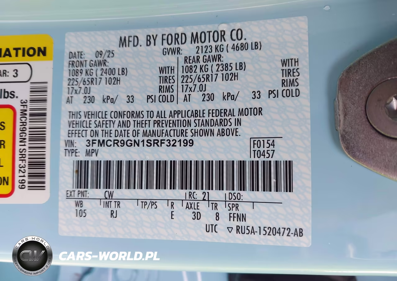 2025 Ford Bronco Sport Heritage VIN:3FMCR9GN1SRF32199 - 9