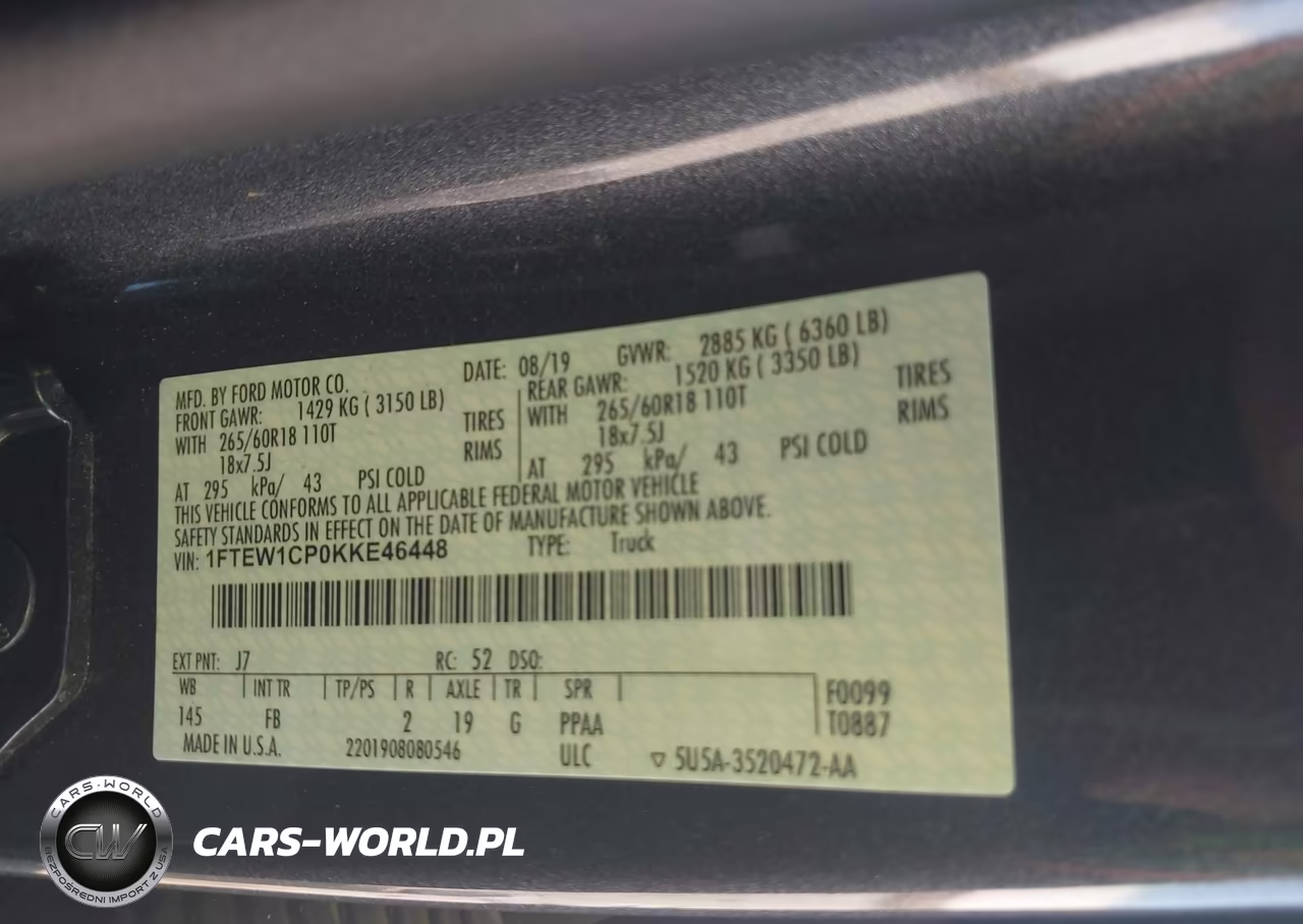 2019 Ford F-150 Xlt VIN:1FTEW1CP0KKE46448 - 9