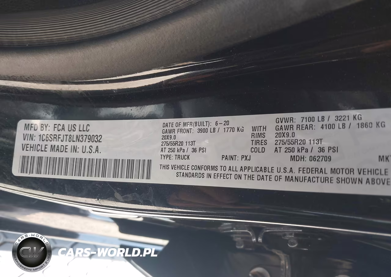 2020 Ram 1500 Laramie 4X4 5'7 Box VIN:1C6SRFJT8LN379032 - 9