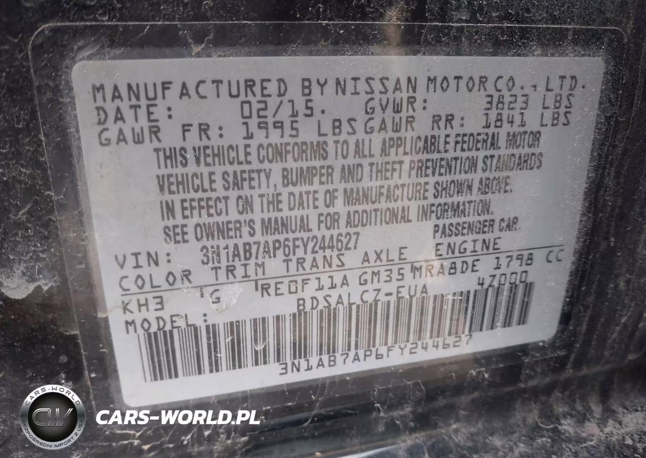2015 Nissan Sentra S VIN:3N1AB7AP6FY244627 - 9