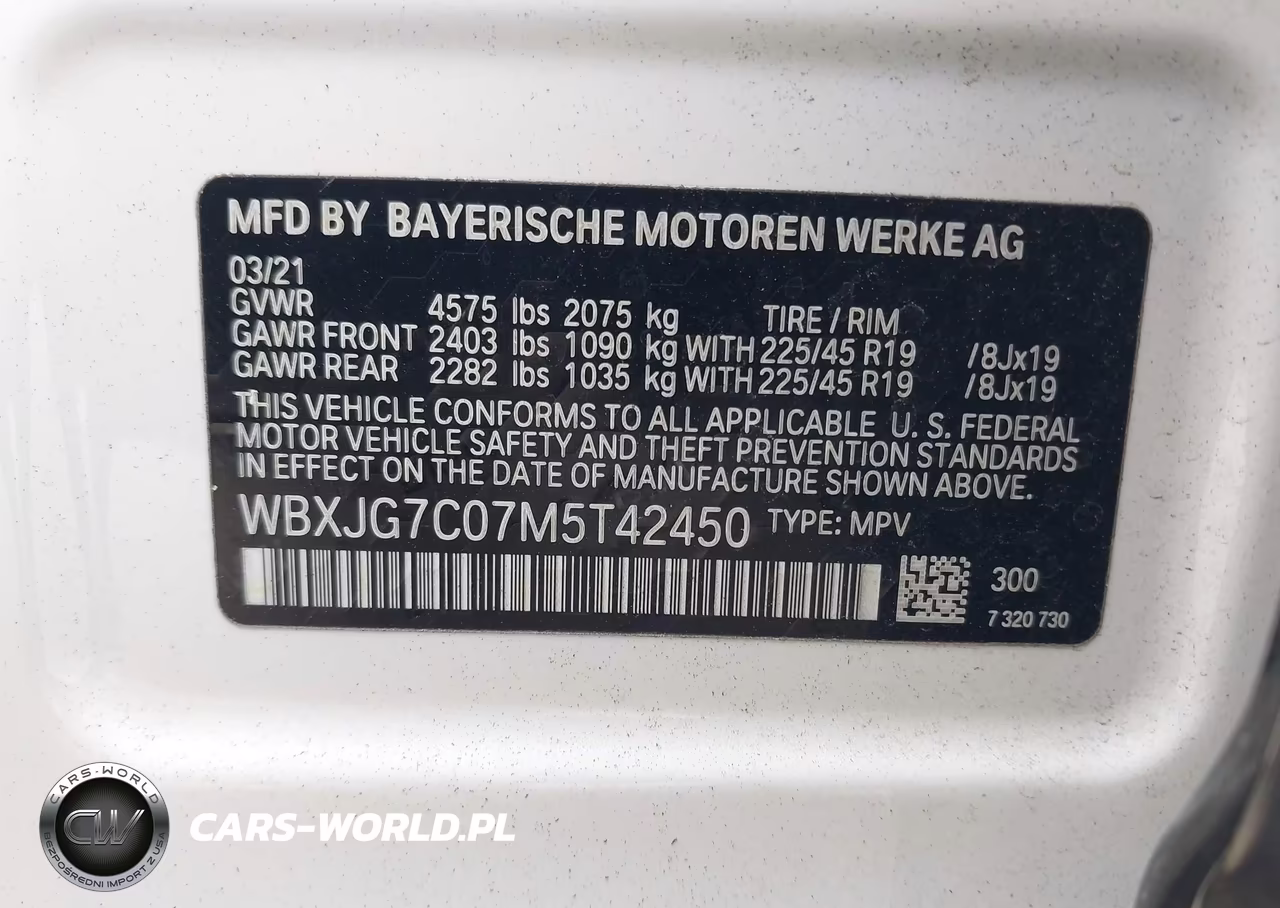 2021 BMW X1 Sdrive28I VIN:WBXJG7C07M5T42450 - 9
