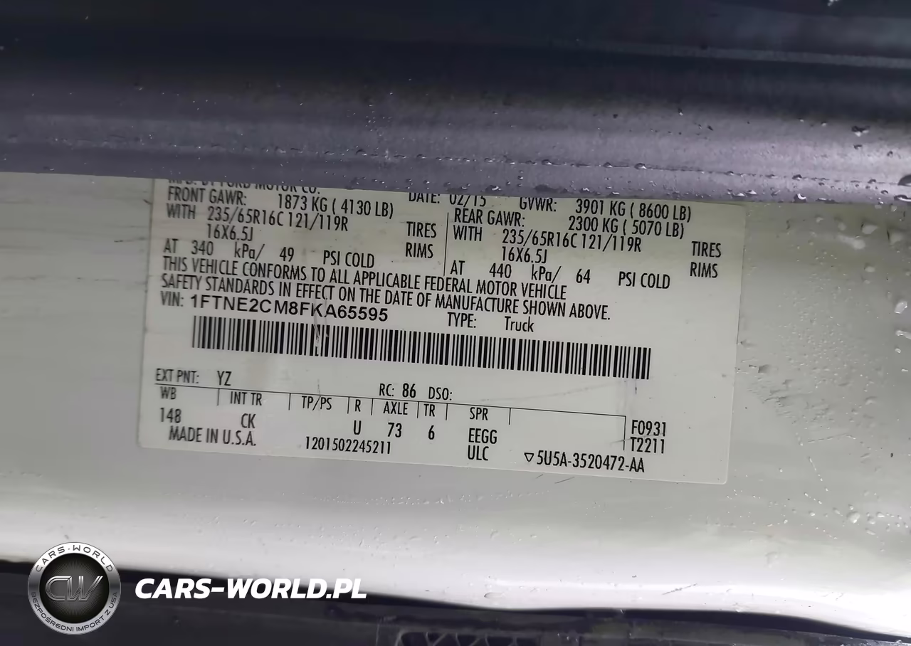 2015 Ford Transit-150 VIN:1FTNE2CM8FKA65595 - 9