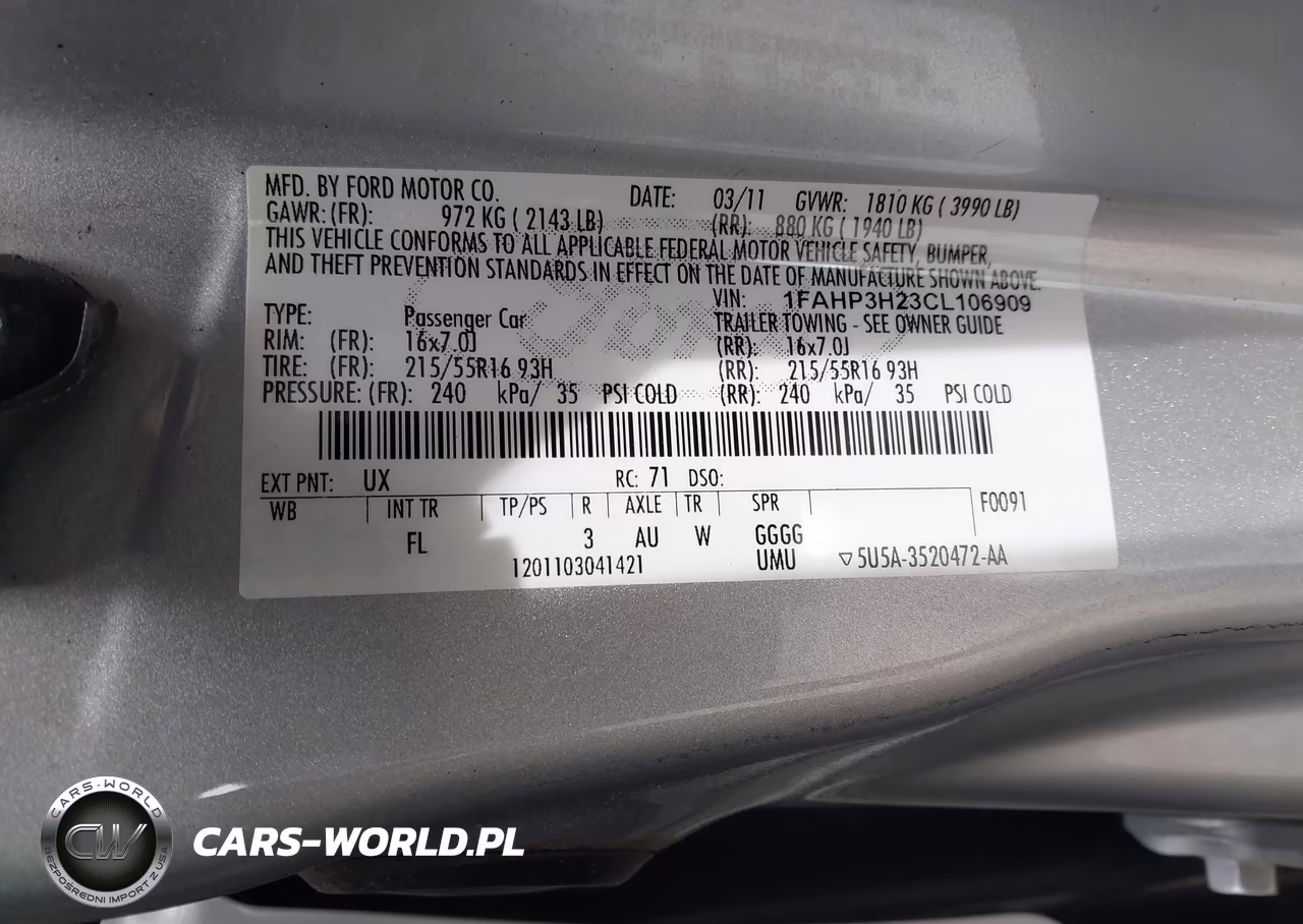 2012 Ford Focus Sel VIN:1FAHP3H23CL106909 - 9