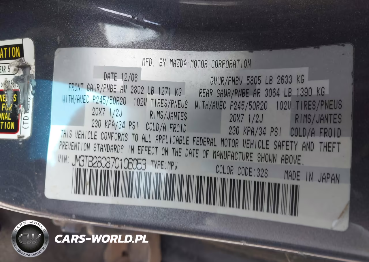 2007 Mazda Cx-9 Grand Touring VIN:JM3TB28C870106053 - 9