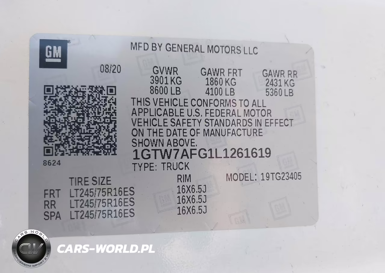 2020 GMC Savana Cargo Rwd 2500 Regular Wheelbase Work Van VIN:1GTW7AFG1L1261619 - 9