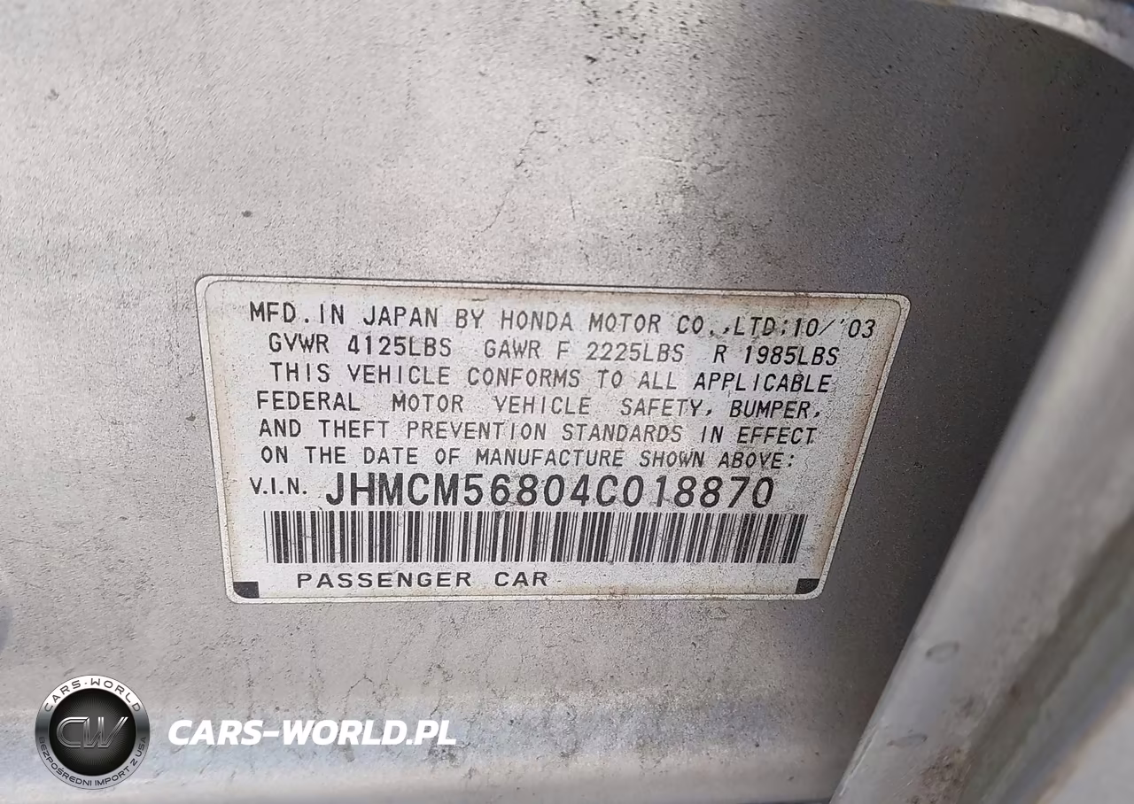 2004 Honda Accord 2.4 Ex VIN:JHMCM56804C018870 - 9