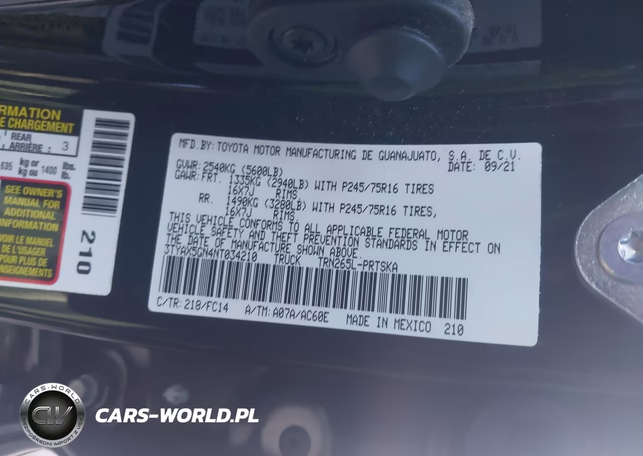 2022 Toyota Tacoma Sr5 VIN:3TYAX5GN4NT034210 - 9