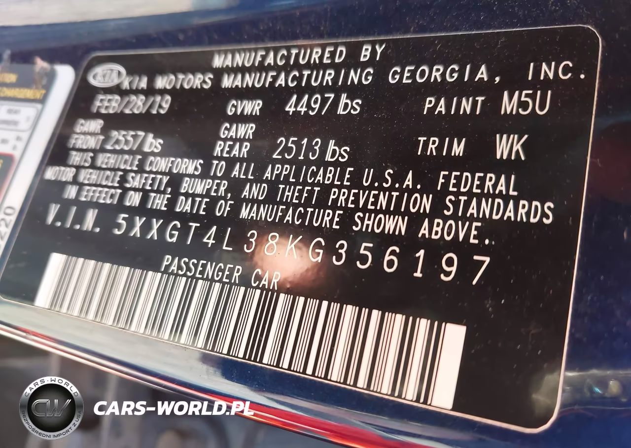 2019 Kia Optima Lx VIN:5XXGT4L38KG356197 - 9