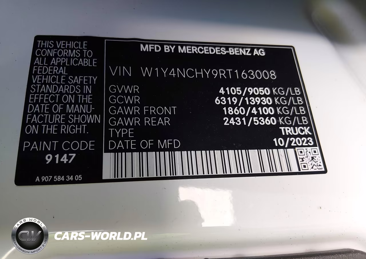 2024 Mercedes-Benz Sprinter 2500 High Roof 4-Cyl Diesel Ho VIN:W1Y4NCHY9RT163008 - 9