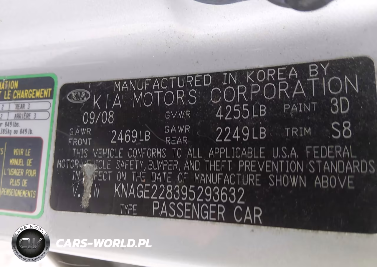 2009 Kia Optima Lx VIN:KNAGE228395293632 - 9