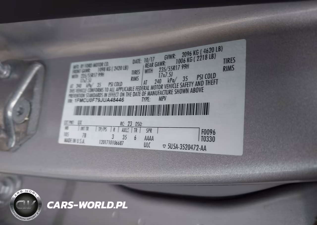 2018 Ford Escape S VIN:1FMCU0F79JUA48446 - 9