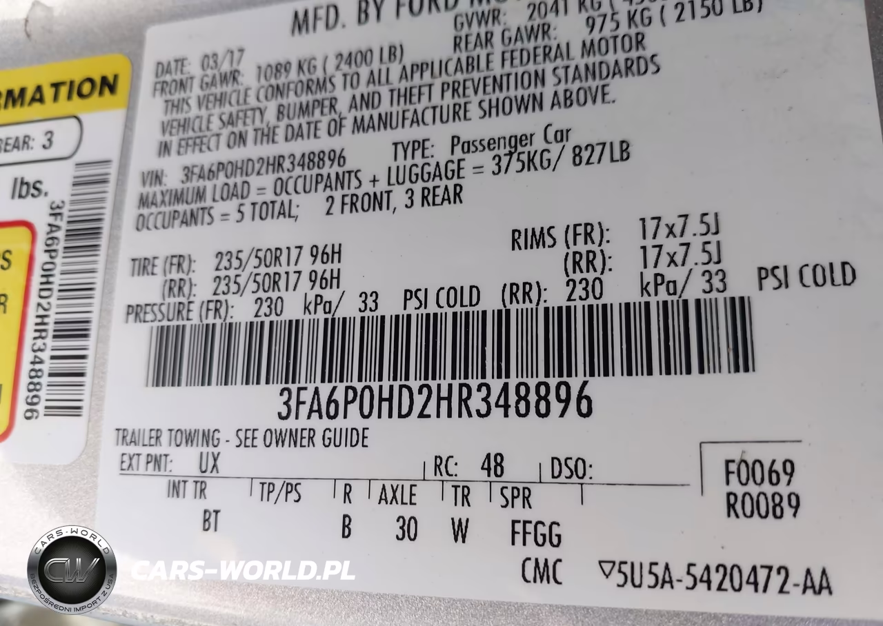 2017 Ford Fusion Se VIN:3FA6P0HD2HR348896 - 9