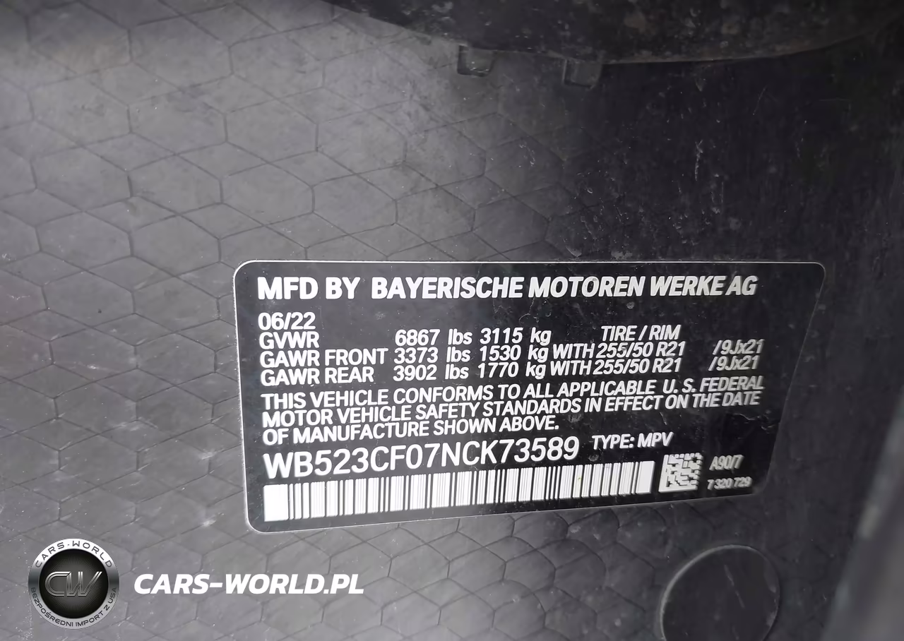 2022 BMW Ix xDrive50 VIN:WB523CF07NCK73589 - 9