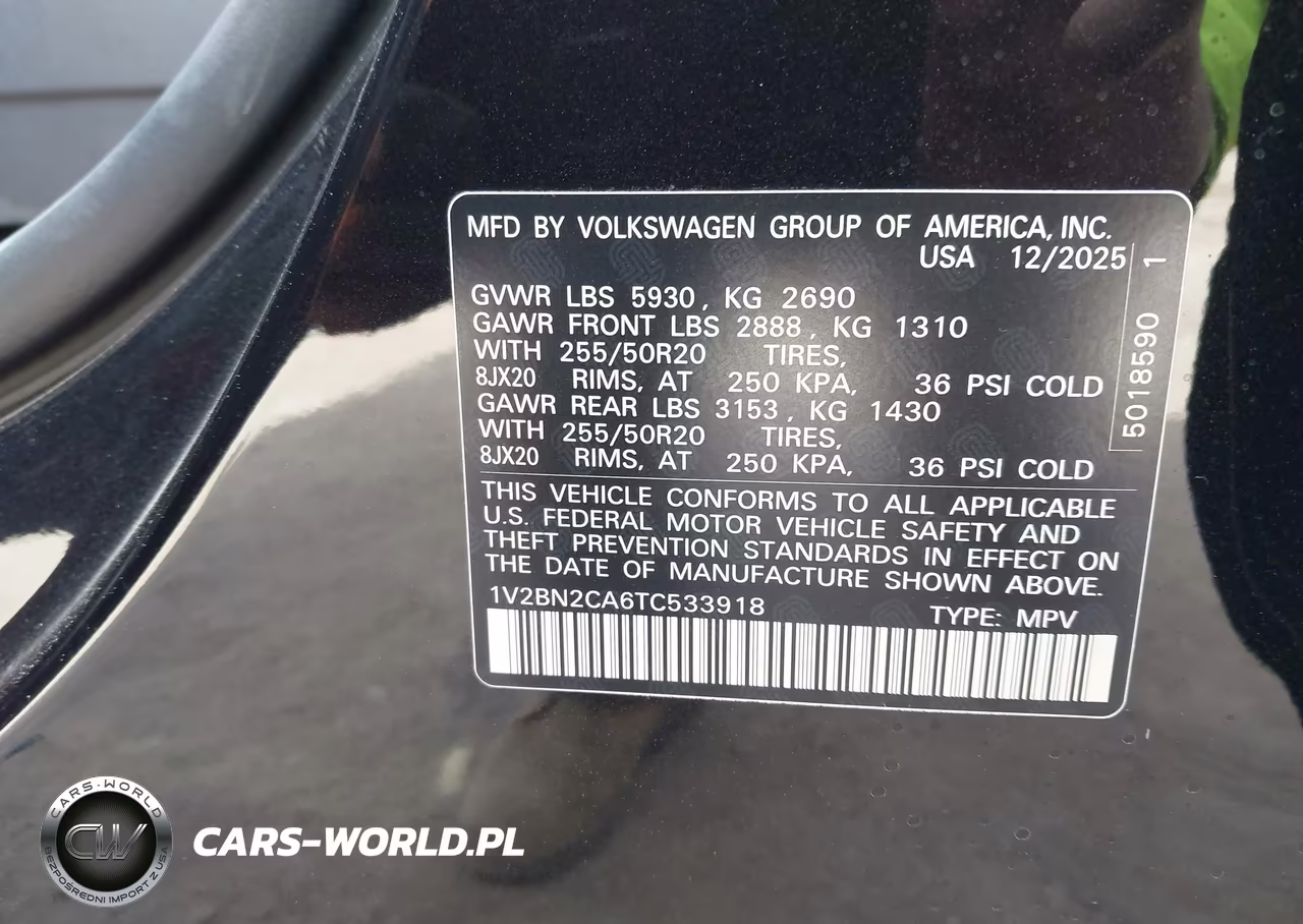 2026 Volkswagen Atlas Sel VIN:1V2BN2CA6TC533918 - 9