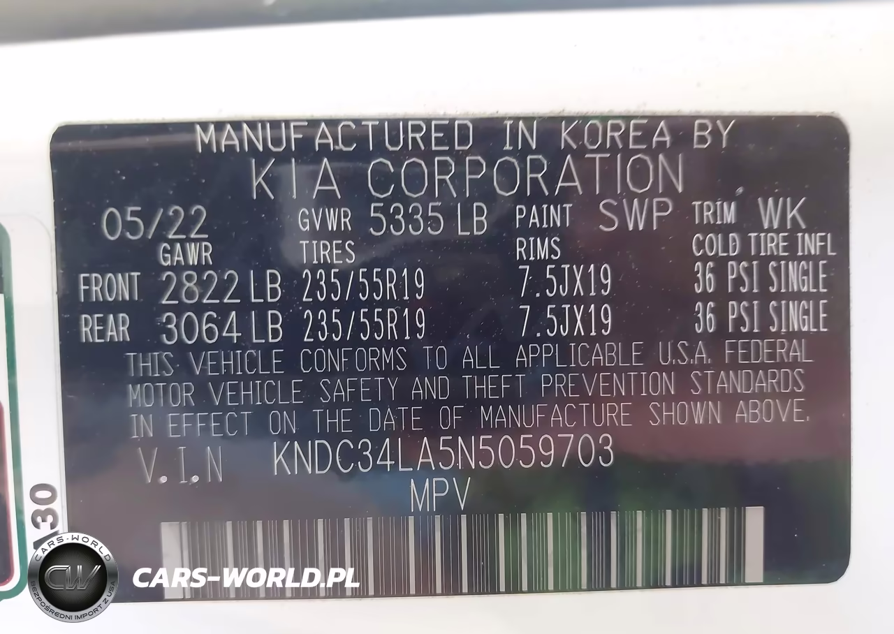 2022 Kia Ev6 Wind VIN:KNDC34LA5N5059703 - 9