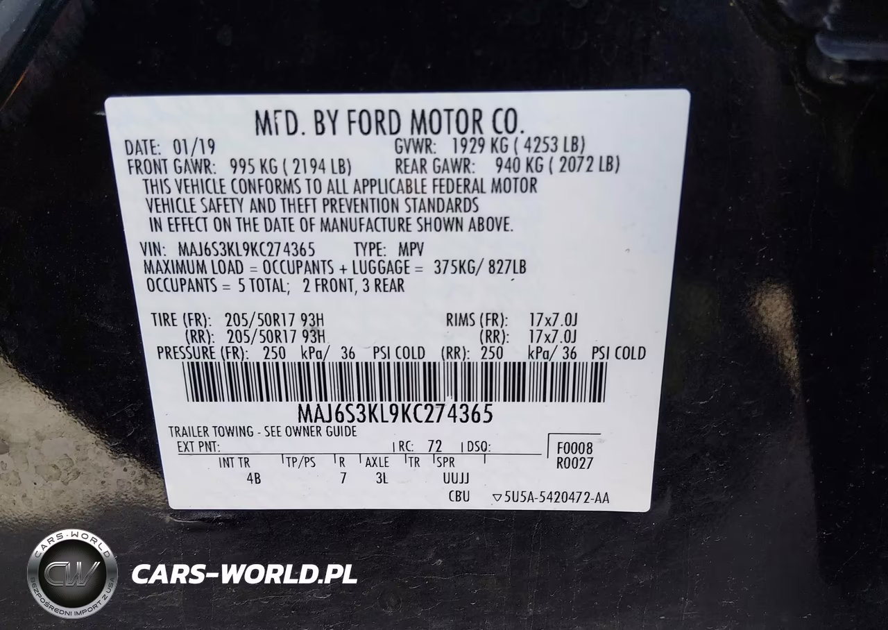 2019 Ford Ecosport Titanium VIN:MAJ6S3KL9KC274365 - 9