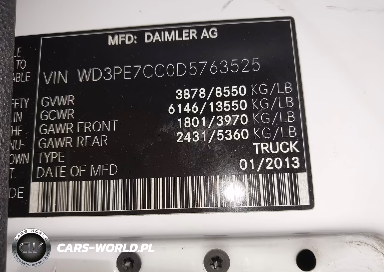 2013 Mercedes-Benz Sprinter 2500 Normal Roof VIN:WD3PE7CC0D5763525 - 9