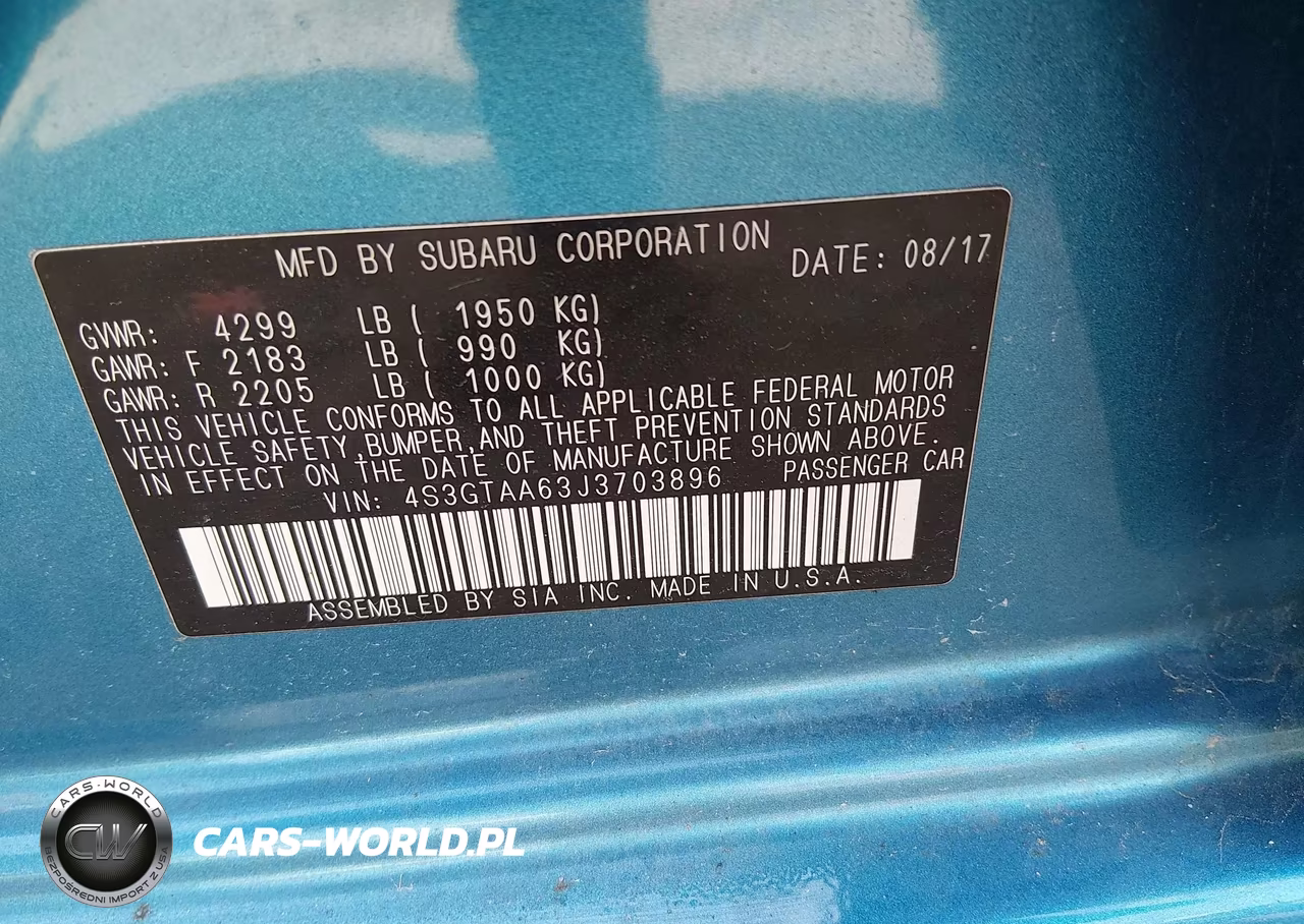 2018 Subaru Impreza 2.0I VIN:4S3GTAA63J3703896 - 9