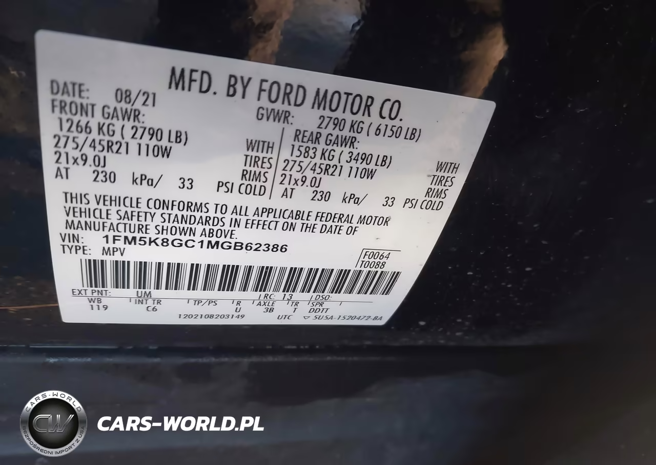 2021 Ford Explorer St VIN:1FM5K8GC1MGB62386 - 9