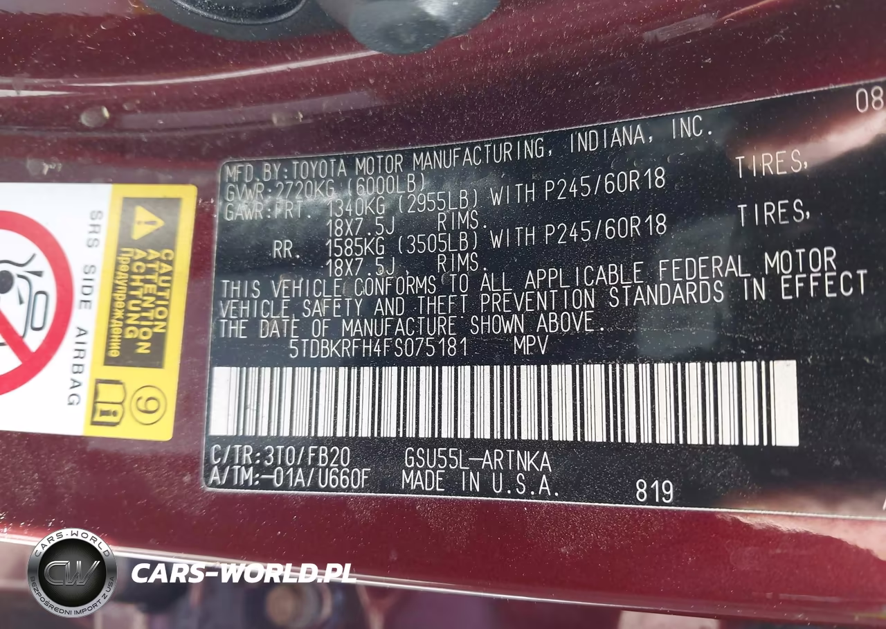 2015 Toyota Highlander Le V6 VIN:5TDBKRFH4FS075181 - 9