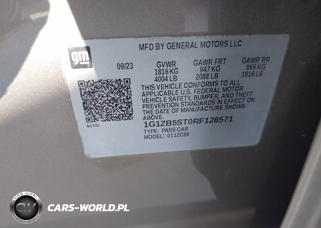2024 Chevrolet Malibu Fwd Ls VIN:1G1ZB5ST0RF128571 - 9