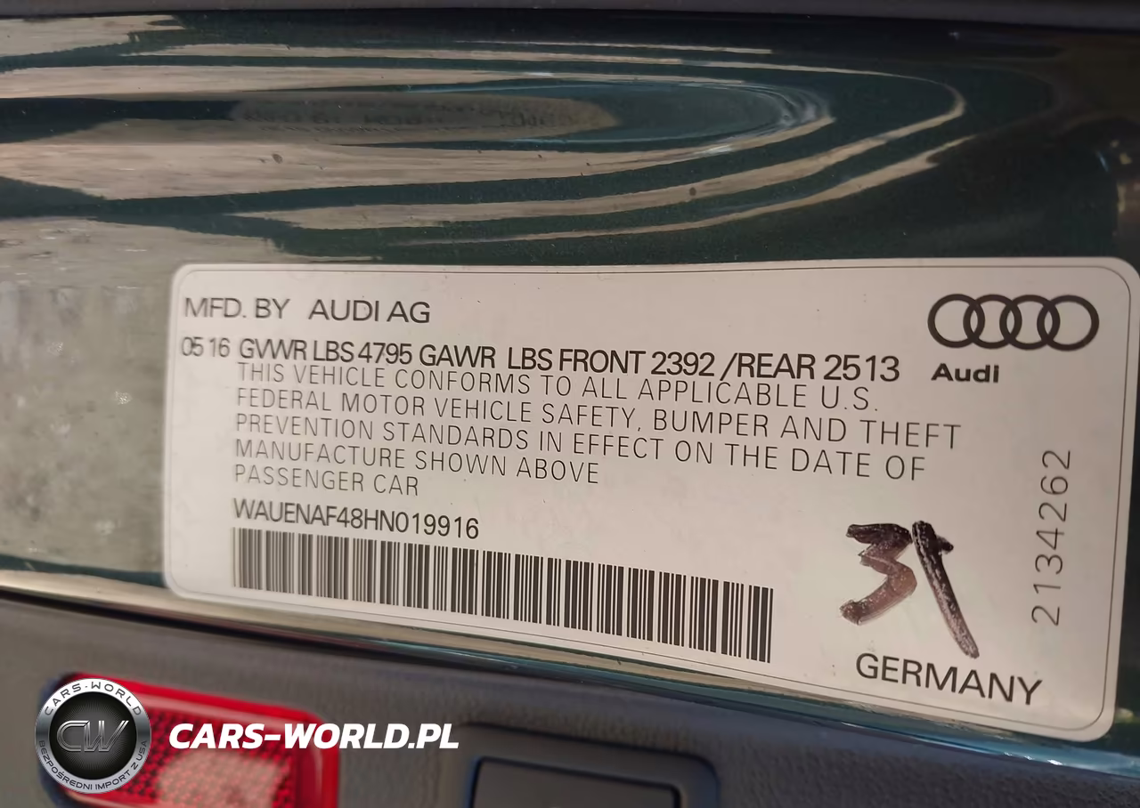 2017 Audi A4 2.0T Premium VIN:WAUENAF48HN019916 - 9